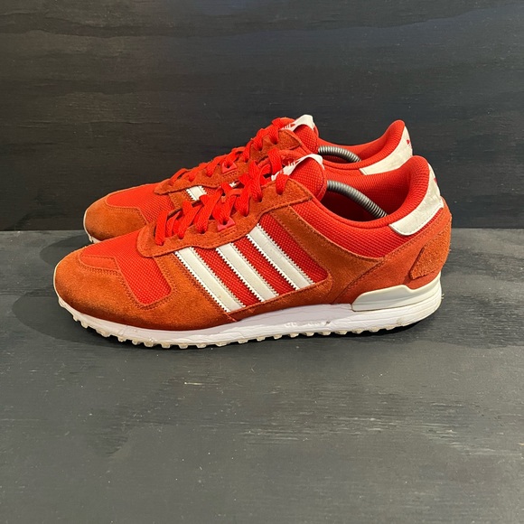 Adidas Red ZX 700 Men's Size 12 Running Shoe BB1214 Red Suede Nylon - Picture 2 of 8